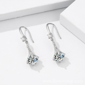 CZ Zircon Drop Earring 925 Silver Wedding Earrings